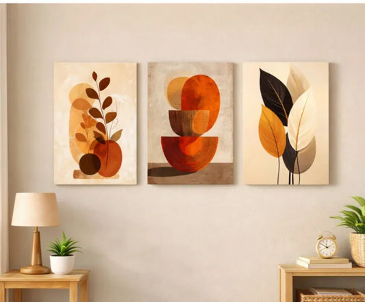Set of 3 wooden sticky frames , boho design phototile frames for wall decoration