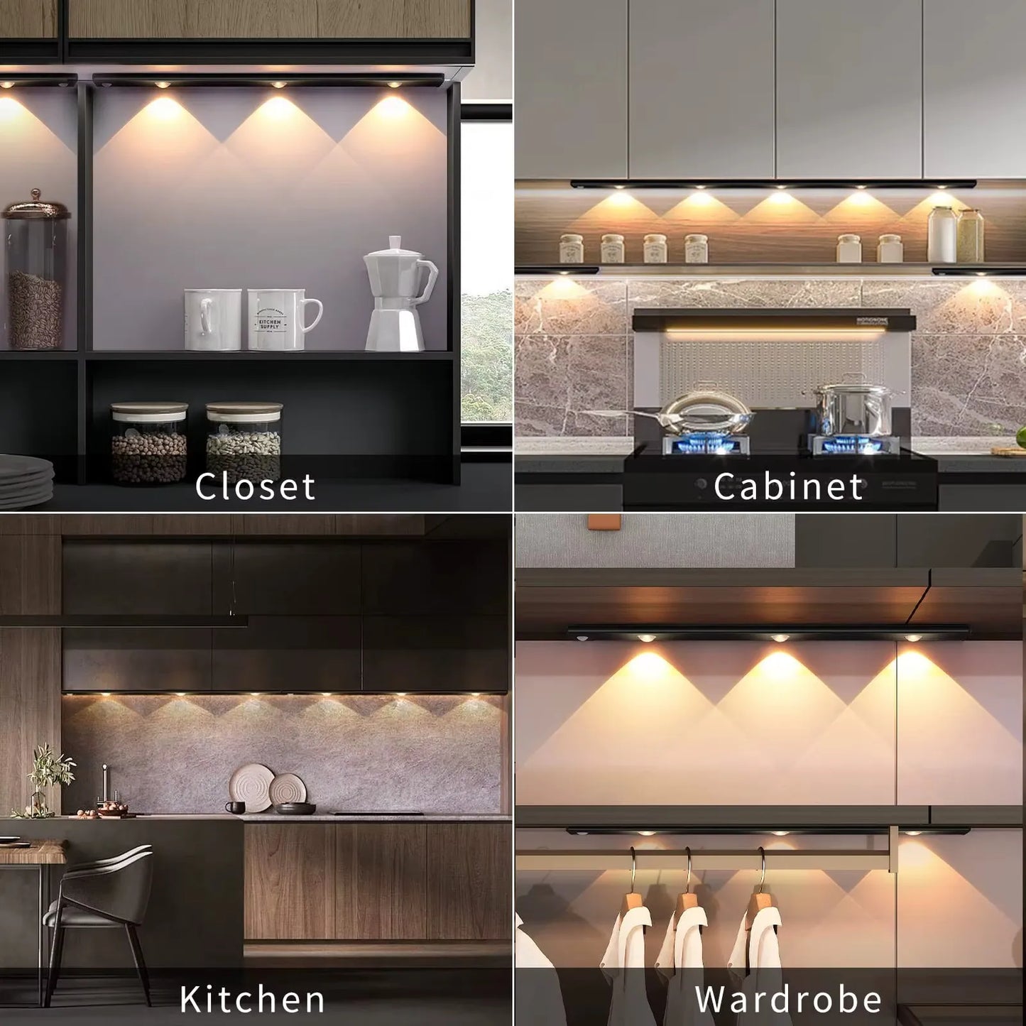 LED Ultra Thin Under Cabinet Lights , Motion Sensor Night Light