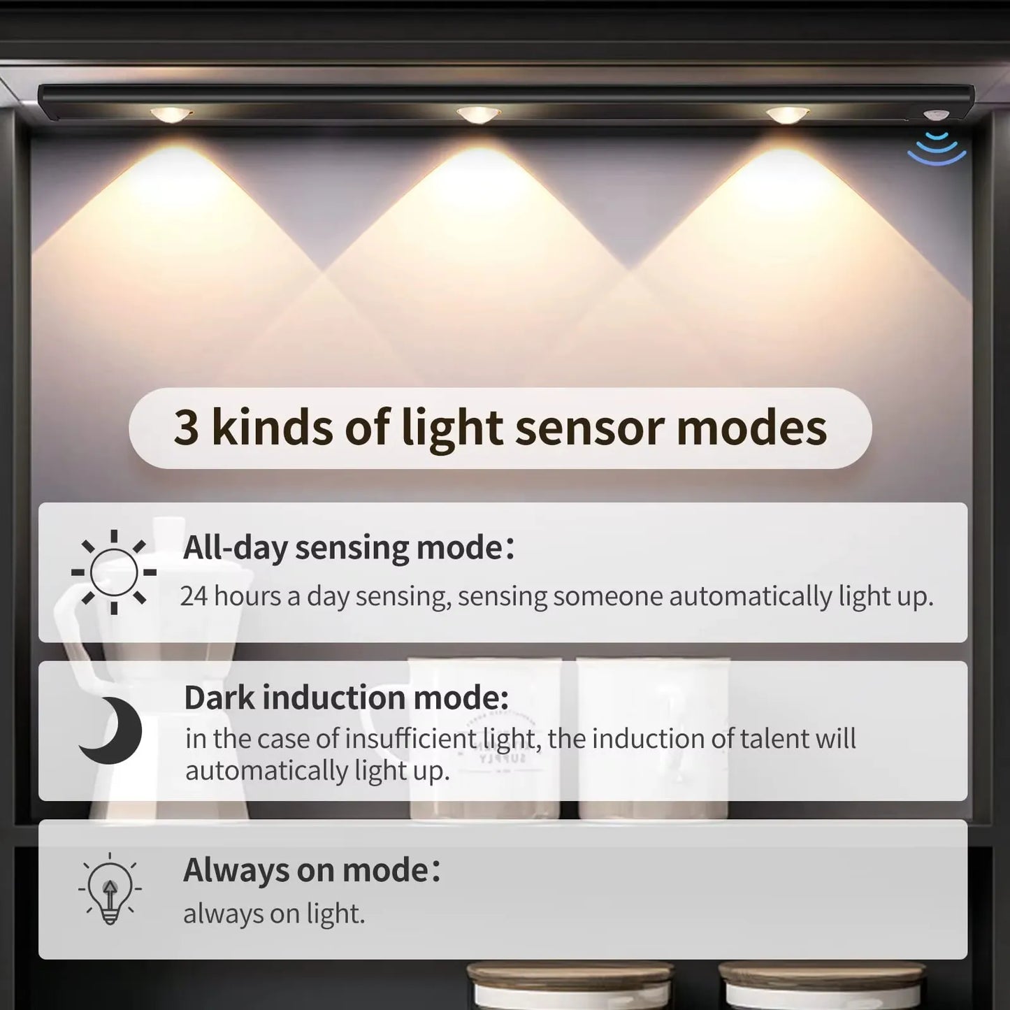 LED Ultra Thin Under Cabinet Lights , Motion Sensor Night Light